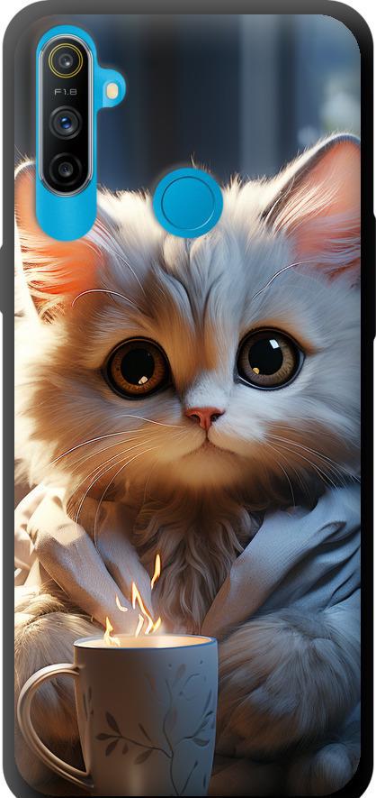 Чехол на Realme C3 White cat (5646b-1889-42517)