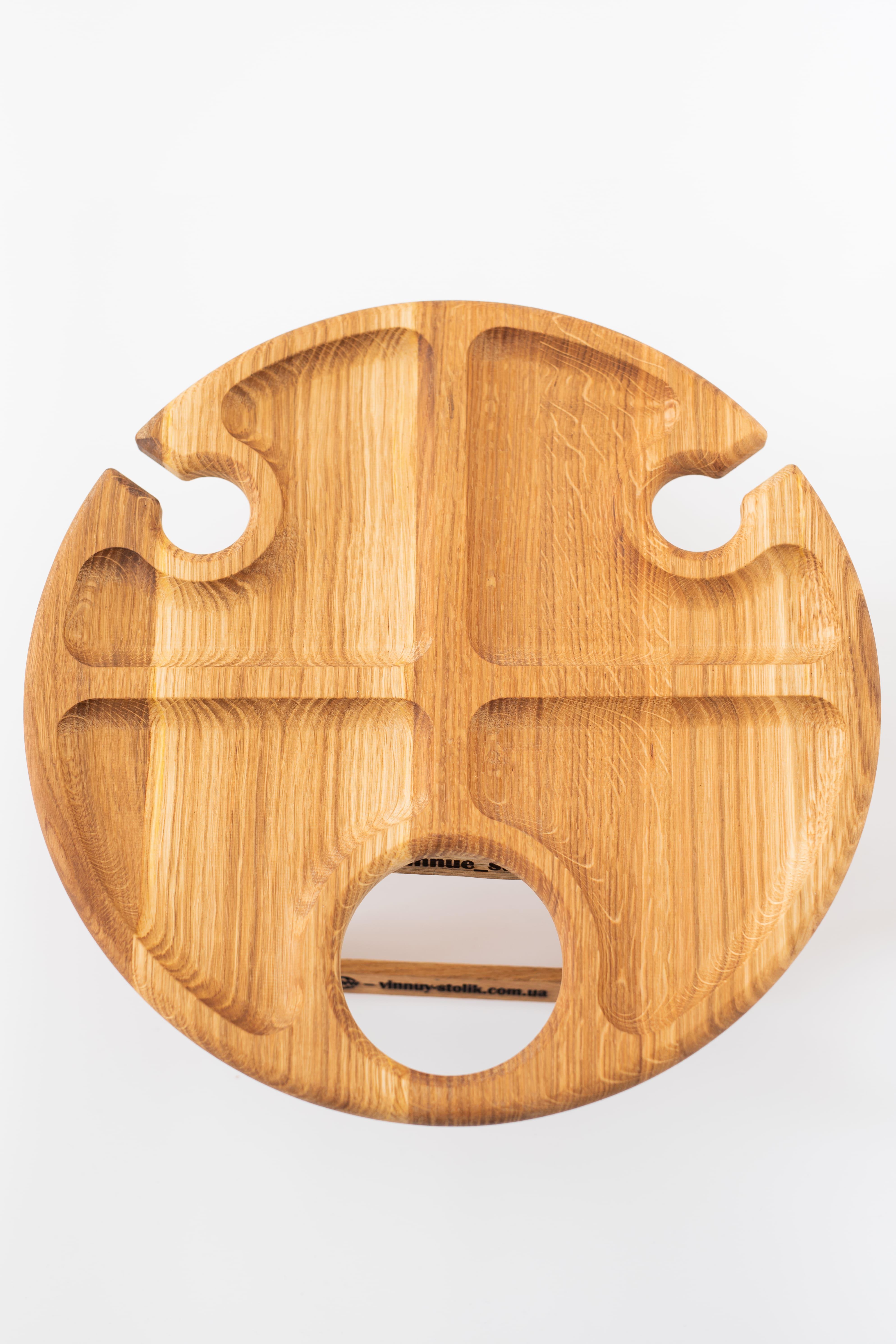 Дубовый винный столик WoodMen круглый 35х35 см (Art10)