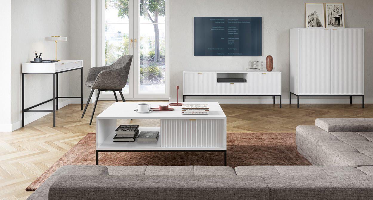 Стол туалетный Perfect Home Nova T104 с 2 ящиками и черными ножками Белый (PFH-091266) - фото 6