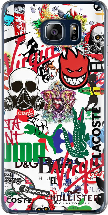 Чехол на Samsung Galaxy Note 5 N920C Many different logos (4022u-127-42517)