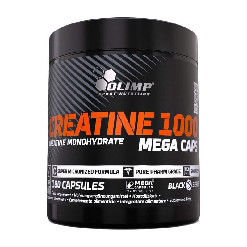 Креатин моногідрат мікронізований Olimp Creatine Mega Caps 1000 180 капс.