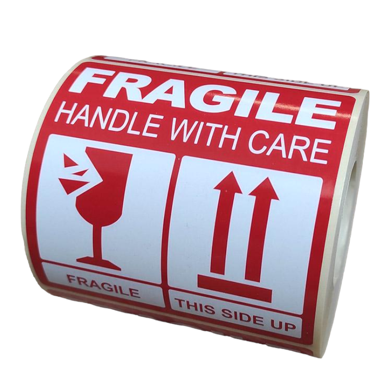 Этикетка в рулоне FRAGILE 100х100 мм 500 шт.