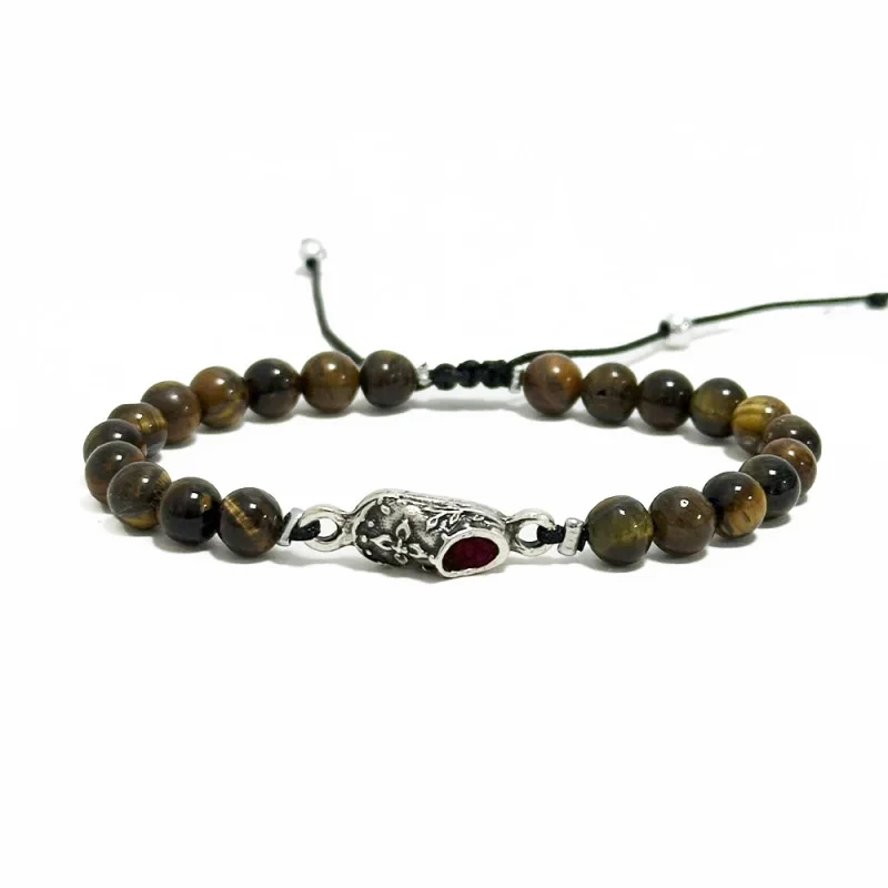 Браслет Башмачок Спиридона Тигрове око мельхіор (500111610)