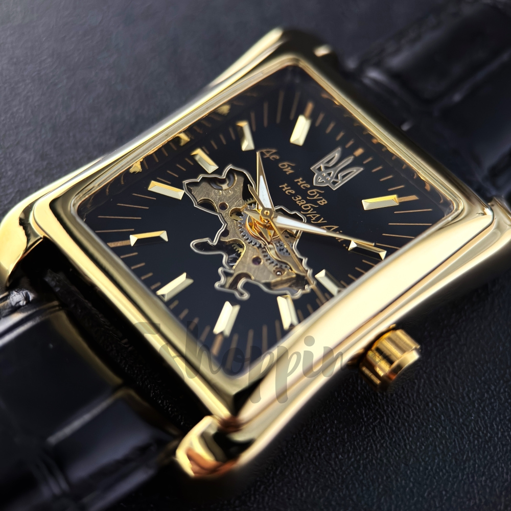 Наручний годинник механічний Awarder 053 Де би не був Gold/Black (24161585) - фото 3