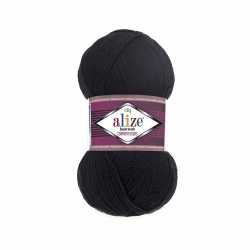 Пряжа шкарпеткова Alize Superwash Comfort Socks колір 60 Чорний (1724344750)