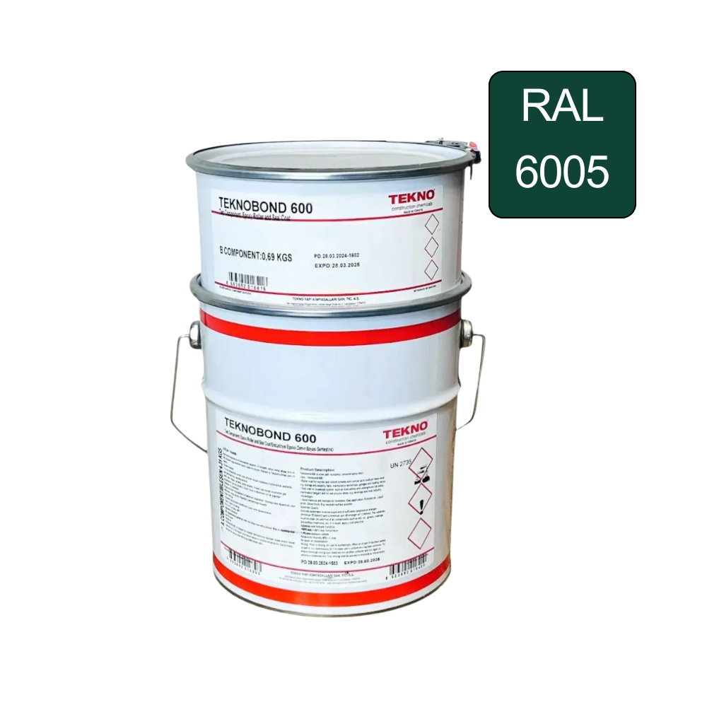 Краска эпоксидная Tekno bond 600 для бетонного пола 5 кг Зеленый мох (RAL 6005)