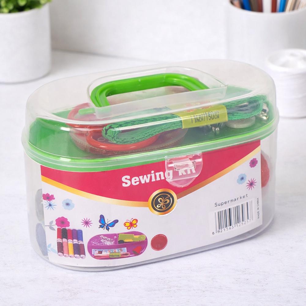 Набір для шиття в контейнері 12x7x6 см малий Зелений (37-зел-86132)