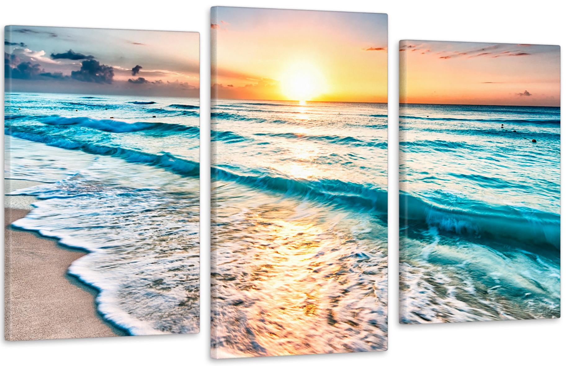 Картина модульна у вітальню/спальню Голубі хвилі 70х130 см (Art-574_3)