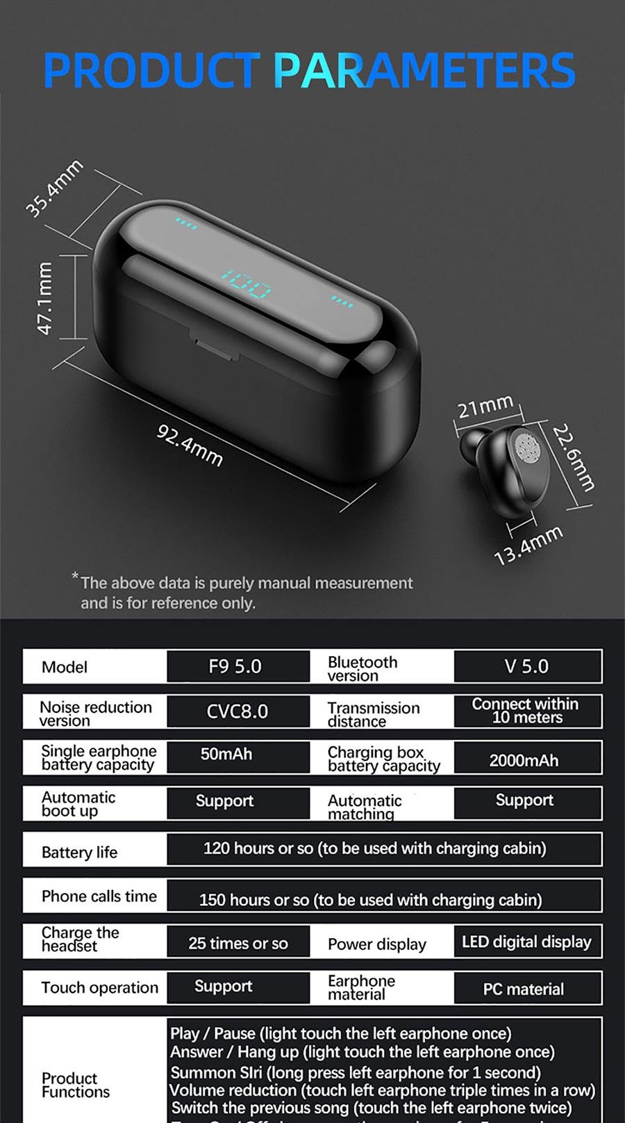 Навушники бездротові TWS F9 Bluetooth - фото 14