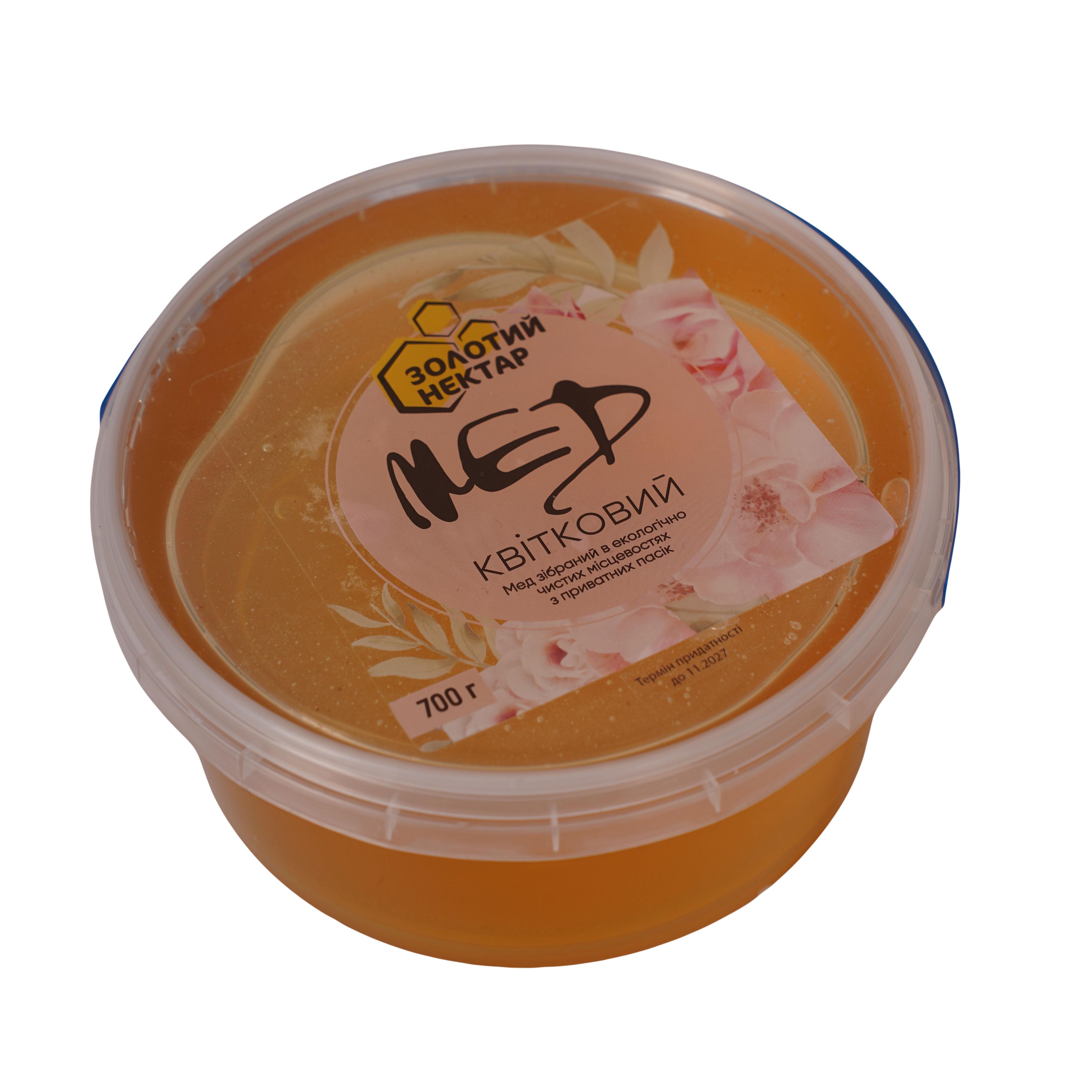 Мед цветочный натуральный пчелиный Золотой Нектар в ведре 700 г 0,5 л (HN-KV-PL-700)