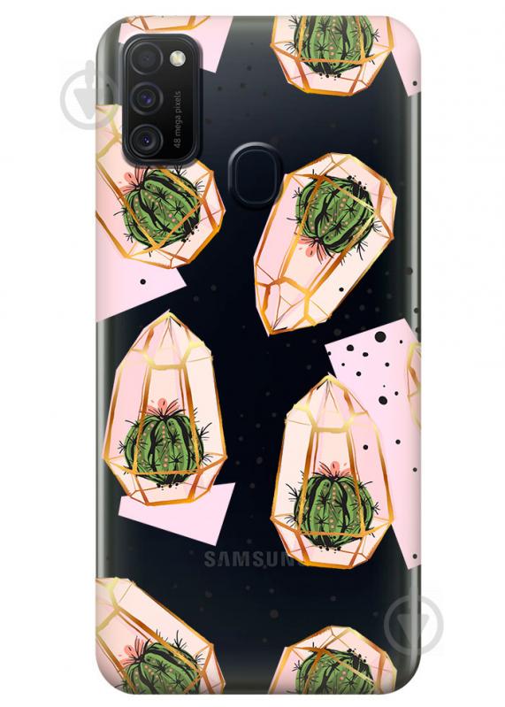Прозрачный силиконовый чехол iSwag для Samsung Galaxy M21 с рисунком - Кактусы в колбах (M1751) Прозрачный силиконовый чехол iSwag для Samsung Galaxy M21 с рисунком - Кактусы в колбах (M1751)