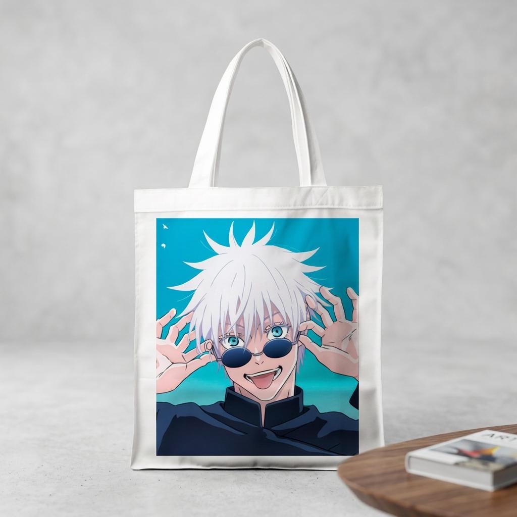 Сумка-шопер Jujutsu Kaisen Сатору Годжо з габардину Білий (17312)