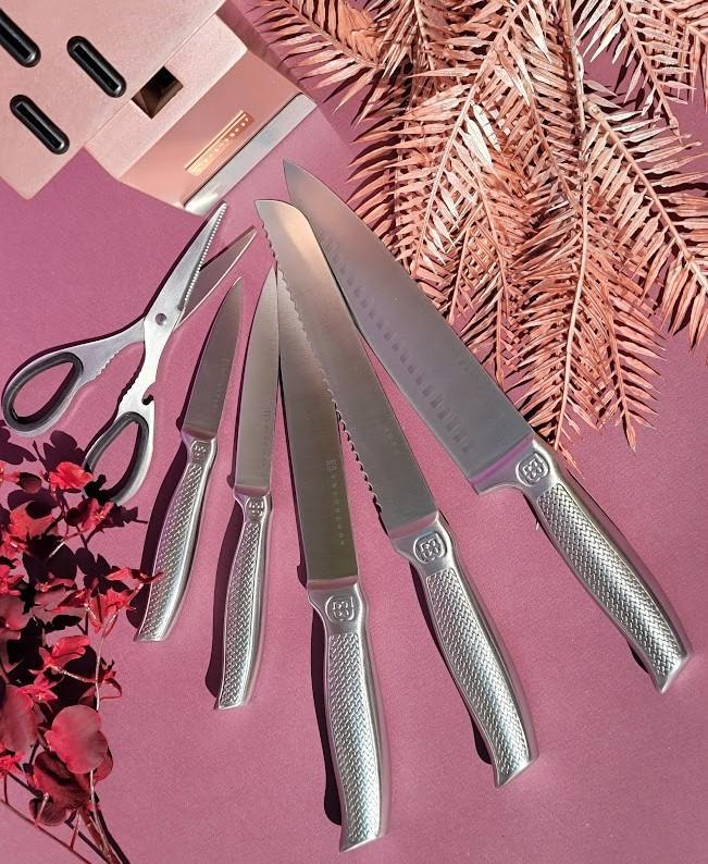 Набор кухонных ножей Edenberg с деревянной подставкой 7 (EB-11023) - фото 3 Набор кухонных ножей Edenberg с деревянной подставкой 7 (EB-11023) - фото 3