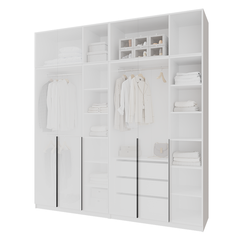 Шафа розпашна з тумбою та антресолью Меблітренд Чиназес Чита-2400.4 2400х500х2450 мм Білий (27504245) - фото 3 Шафа розпашна з тумбою та антресолью Меблітренд Чиназес Чита-2400.4 2400х500х2450 мм Білий (27504245) - фото 3