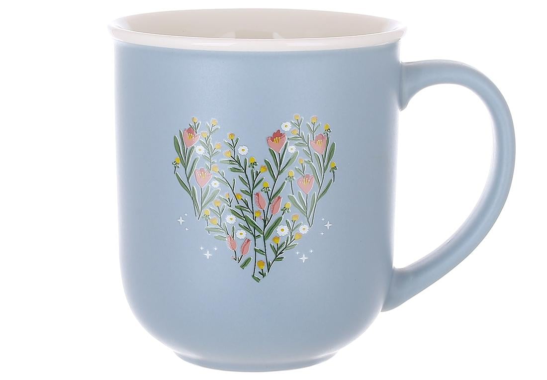 Набір кухлів порцелянових BonaDi Heart 400 мл 4 шт. Блакитний (994-004) Набір кухлів порцелянових BonaDi Heart 400 мл 4 шт. Блакитний (994-004)