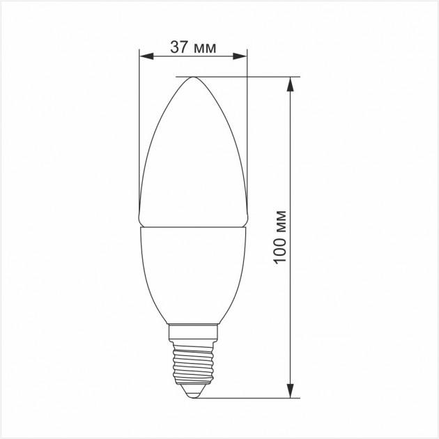 Лампа LED TITANUM C37 6W E14 3000K 220V White (10003) - фото 3