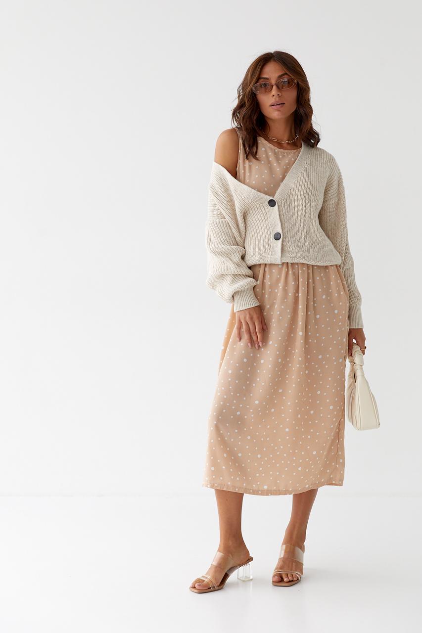 Кардиган укороченный L Бежевый (9528159) - фото 3 Кардиган укороченный L Бежевый (9528159) - фото 3