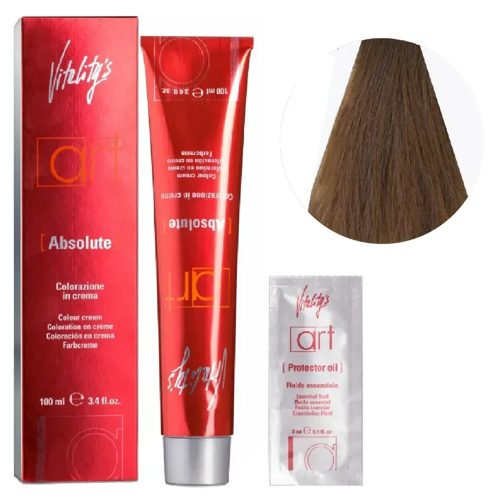 Крем-краска для волос с масляным коктейлем Vitality’s Art Absolute Hair Color Cream 8/28 Светлый бежевый перламутровый блондин 100 мл