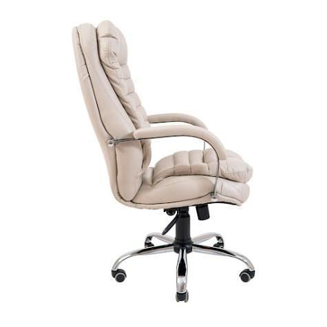 Кресло офисное компьютерное Valencia VIP Хром M3 MultiBlock натуральная кожа Lux Светло-серый - фото 3