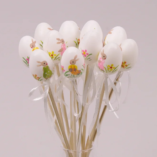 Декорация пасхальная на пике Flora Писанка микс 12 шт. (44065)