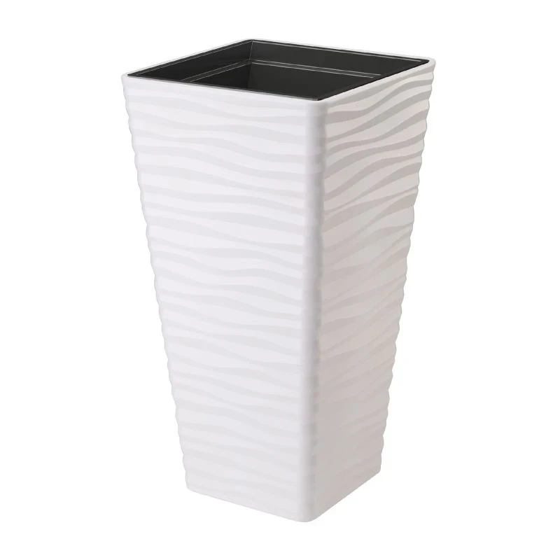 Горшок для цветов Form-Plastic Сахара Слим Дюны квадрат 77,5 л 40х75 см Белый (7752762906) - фото 1