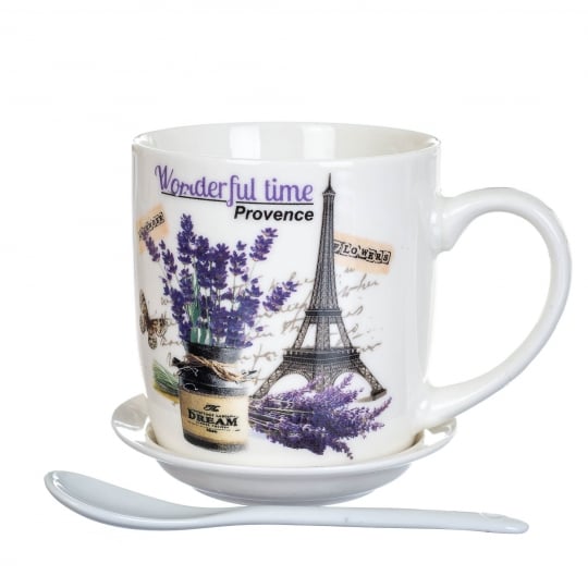 Чашка с блюдцем Париж с лавандой 300 мл (8201-028)3