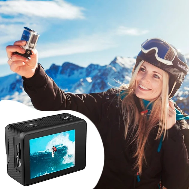 Экшн-камера спортивная Q80 с двумя дисплеями и пультом (9464) - фото 8