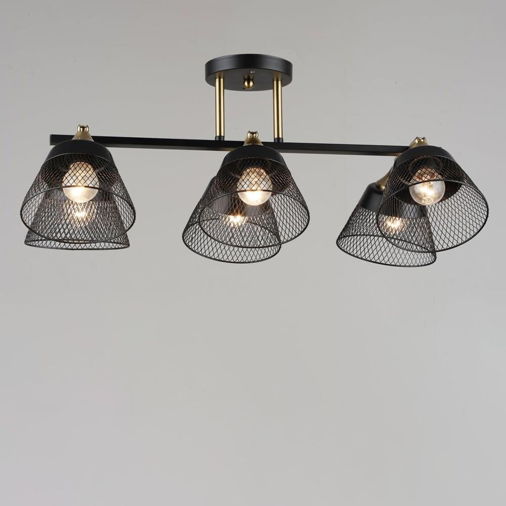 Потолочная люстра Light House SRS-20379/6 BK/COP Черный/Медь