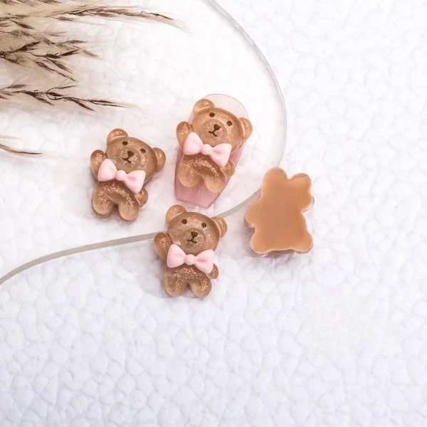 Шармы для ногтей Мишка 4 шт. 13х15 мм Коричневый (0114521)