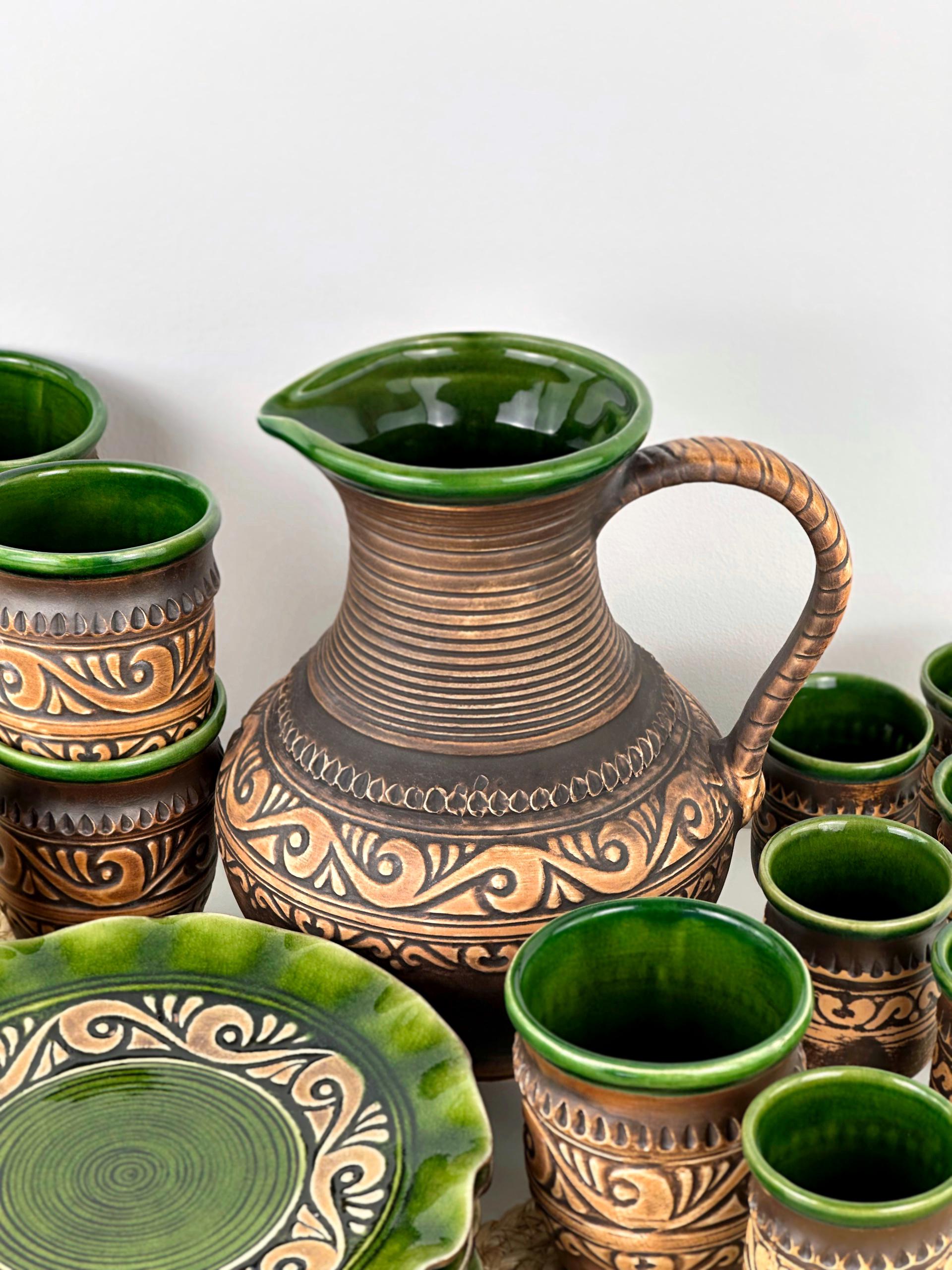 Набор глиняной посуды для сервировки стола на 6 человек Гражда Коричневый (17019-6) - фото 5 Набор глиняной посуды для сервировки стола на 6 человек Гражда Коричневый (17019-6) - фото 5