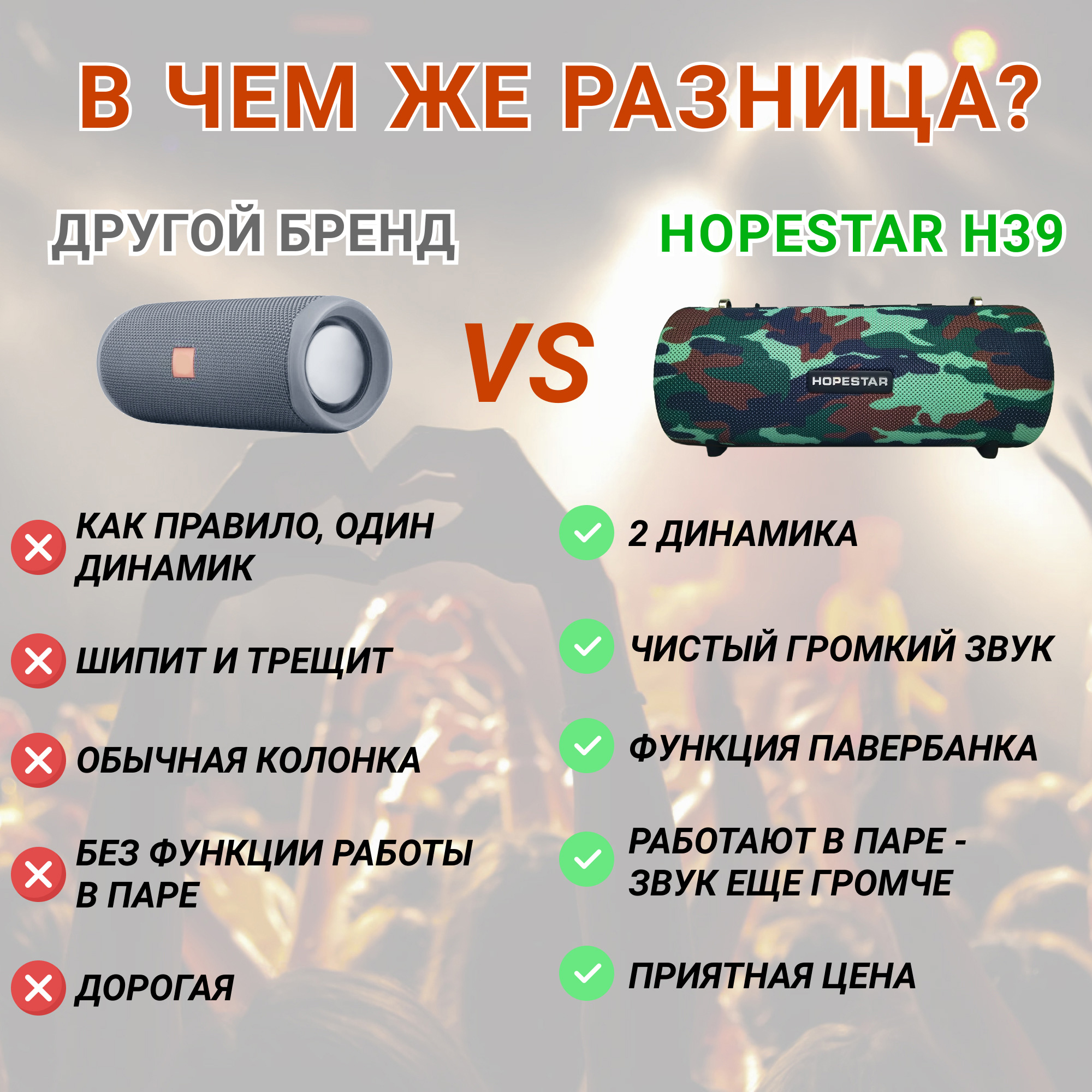 Акустична система Hopestar PowerBank H39 камуфляж - фото 10 Акустична система Hopestar PowerBank H39 камуфляж - фото 10