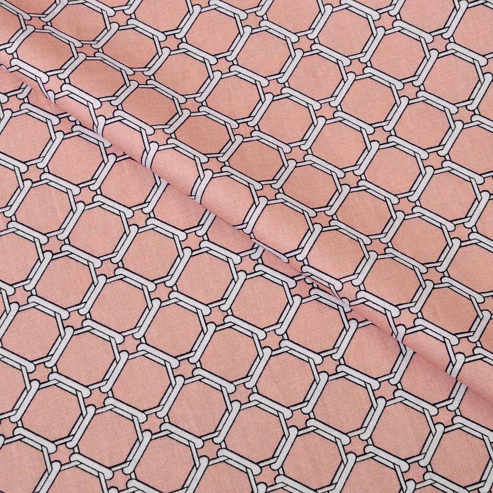 Тканина поплін стрейч пазли Пудра (15872)