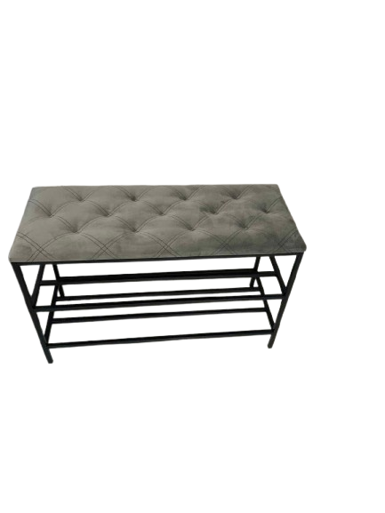 Поличка для взуття велюрова антикіготь 80 см Сірий