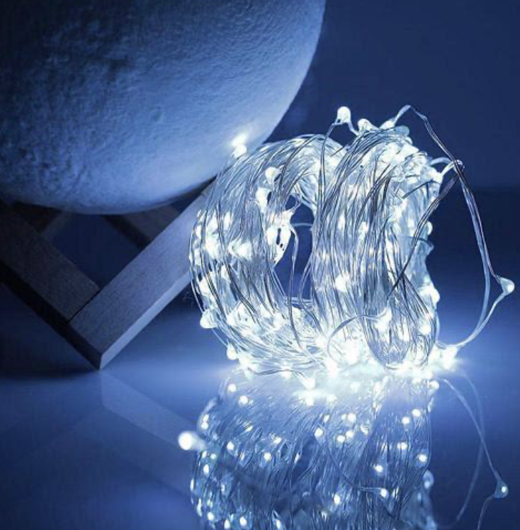 Новорічна гірлянда Крапля роси 30 LED 3 м на батарейках для прикраси будинку та ялинки Біле світло (Е500191) - фото 1