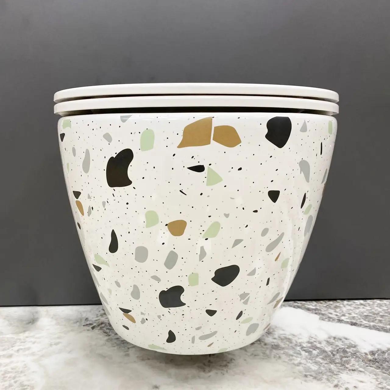 Унитаз подвесной VBI Vulcano Terazzo безобедочный 480x360 мм Белый (RM-VBI-020409) - фото 3 Унитаз подвесной VBI Vulcano Terazzo безобедочный 480x360 мм Белый (RM-VBI-020409) - фото 3