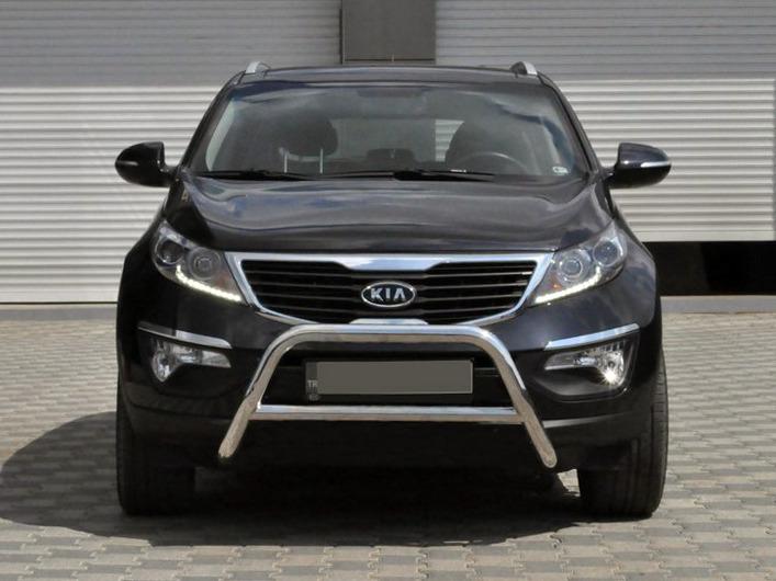 Кенгурятник WT006 CAN для Kia Sportage 2010-2015 гг. нержавеющая сталь Хром
