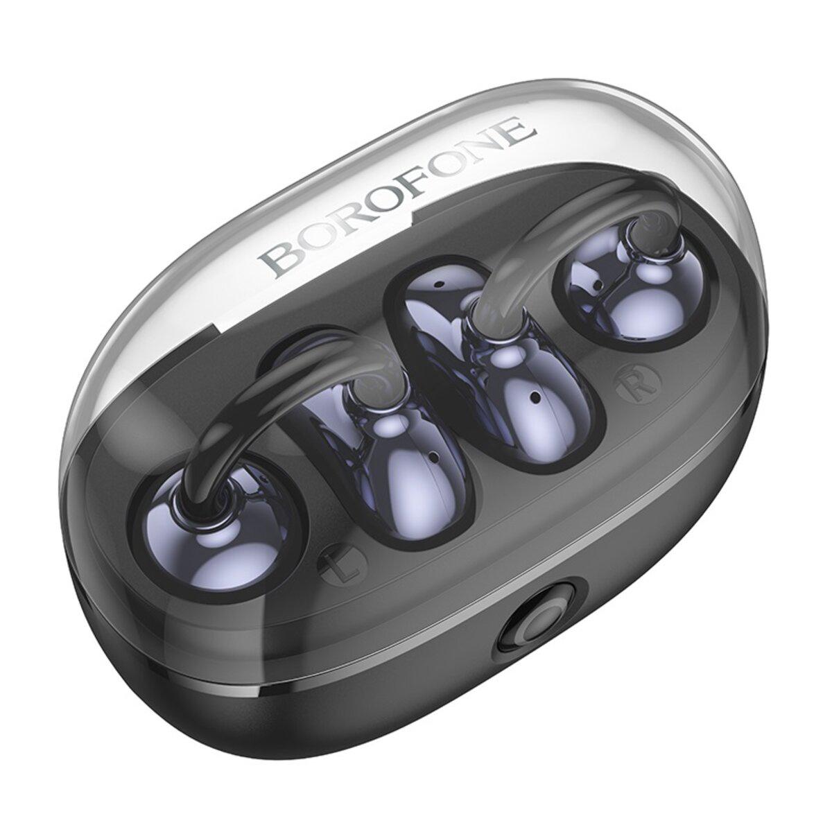 Навушники бездротові Borofone FQ5 Spirit clip-on True Wireless BT5.4 Headset 400 mAh Black (6941991117176) - фото 2