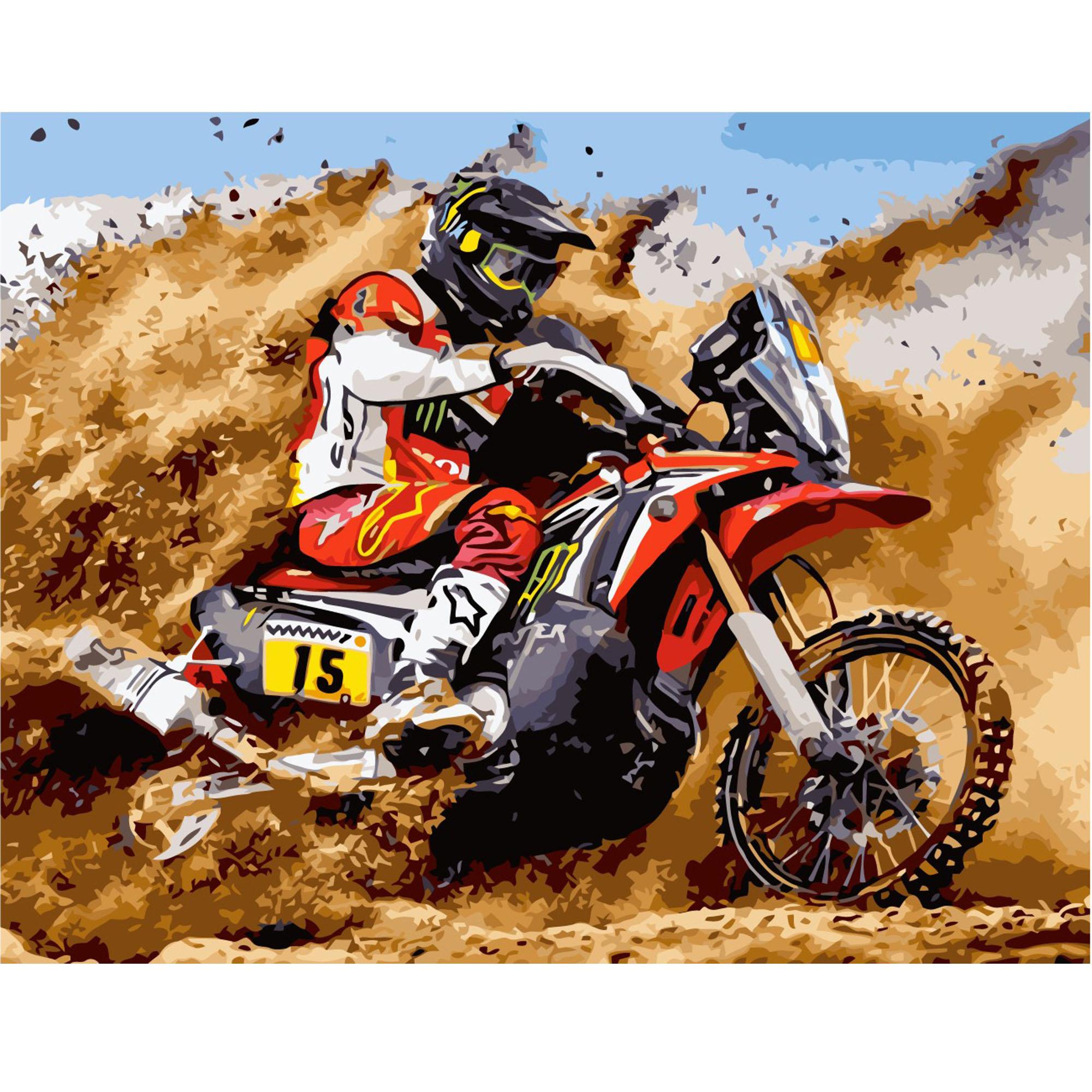 Картина по номерам Strateg Мотогонщик 40x50 см (VA-1814)