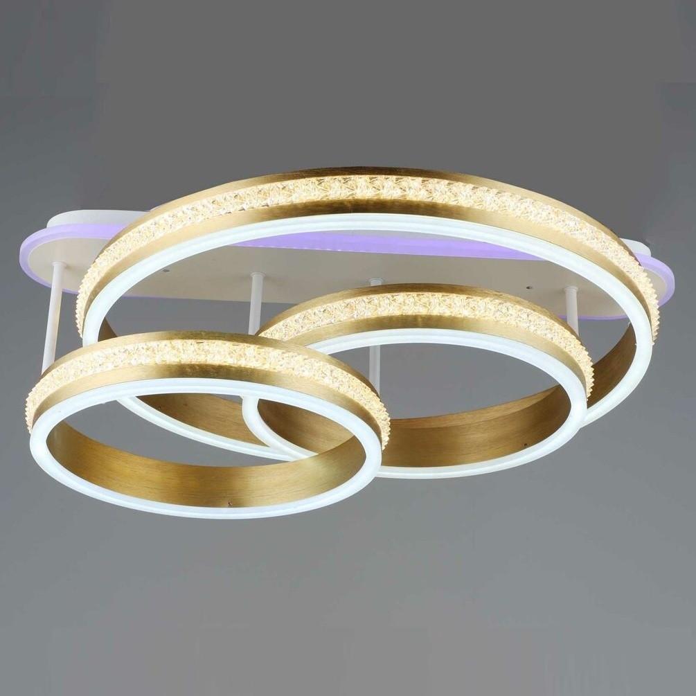 Люстра светодиодная Sirius на три плафона 145W 3000-6500К Золотой (B YH541/3)