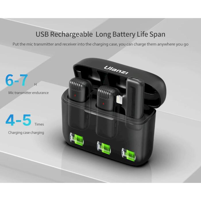 Микрофонная система беспроводная Ulanzi Vijim J12 Wireless Lavalier Microphone System Type-C White (UV-3096) - фото 6 Микрофонная система беспроводная Ulanzi Vijim J12 Wireless Lavalier Microphone System Type-C White (UV-3096) - фото 6