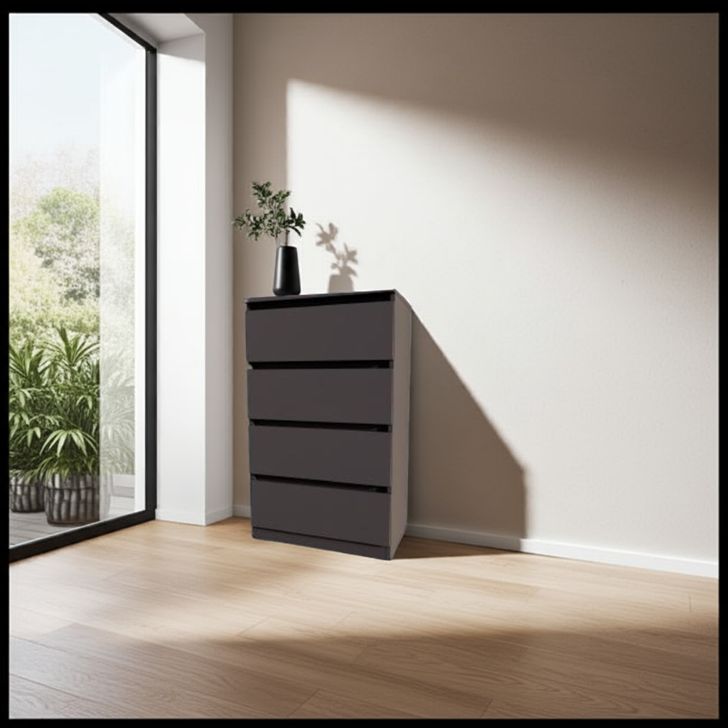 Комод MEBEX на 4 шухляди 60х40х100 см Сірий темний (VM4B600DG) - фото 2 Комод MEBEX на 4 шухляди 60х40х100 см Сірий темний (VM4B600DG) - фото 2