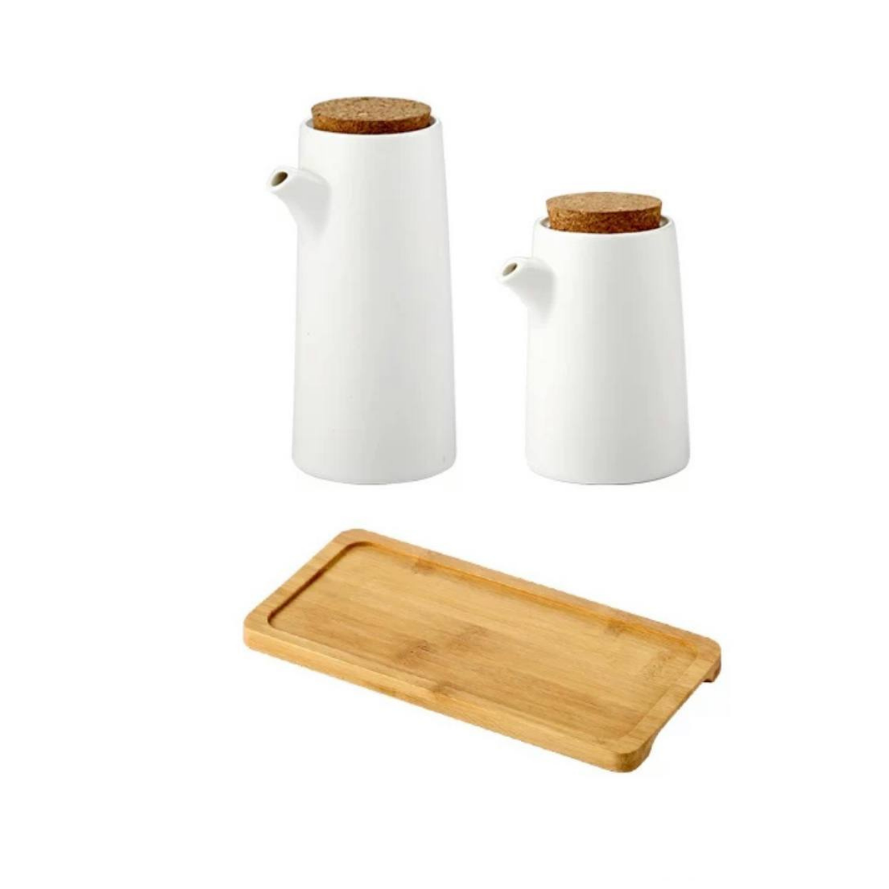 Набор емкостей для масла и уксуса на подставке Натуральный (31761813)