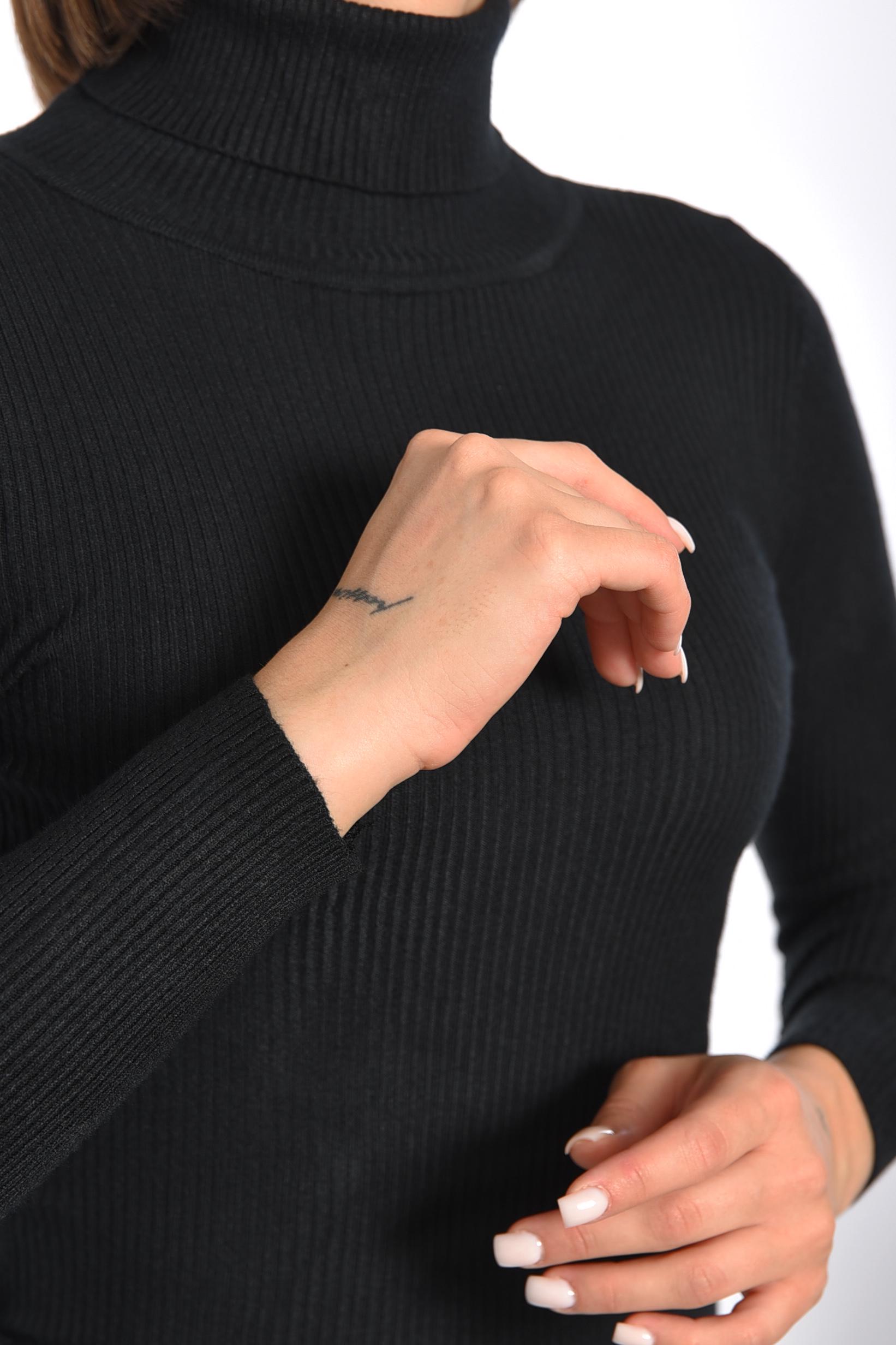 Гольф женский однотонный S-M Черный (188250) - фото 4 Гольф женский однотонный S-M Черный (188250) - фото 4