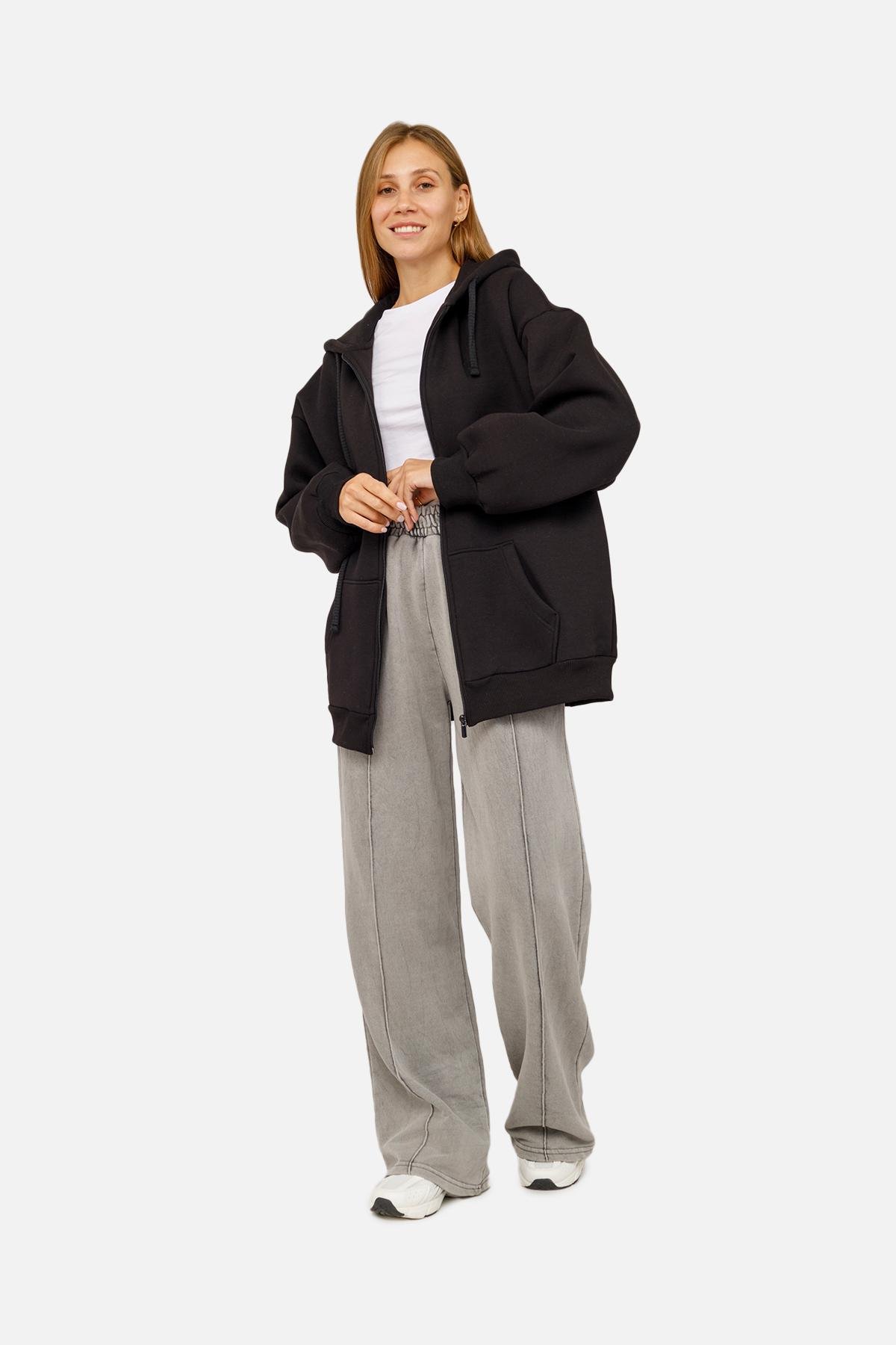 Толстовка жіноча на блискавці ЦБ-00254556 р. 42 Чорний (SKT001004594) - фото 2 Толстовка жіноча на блискавці ЦБ-00254556 р. 42 Чорний (SKT001004594) - фото 2