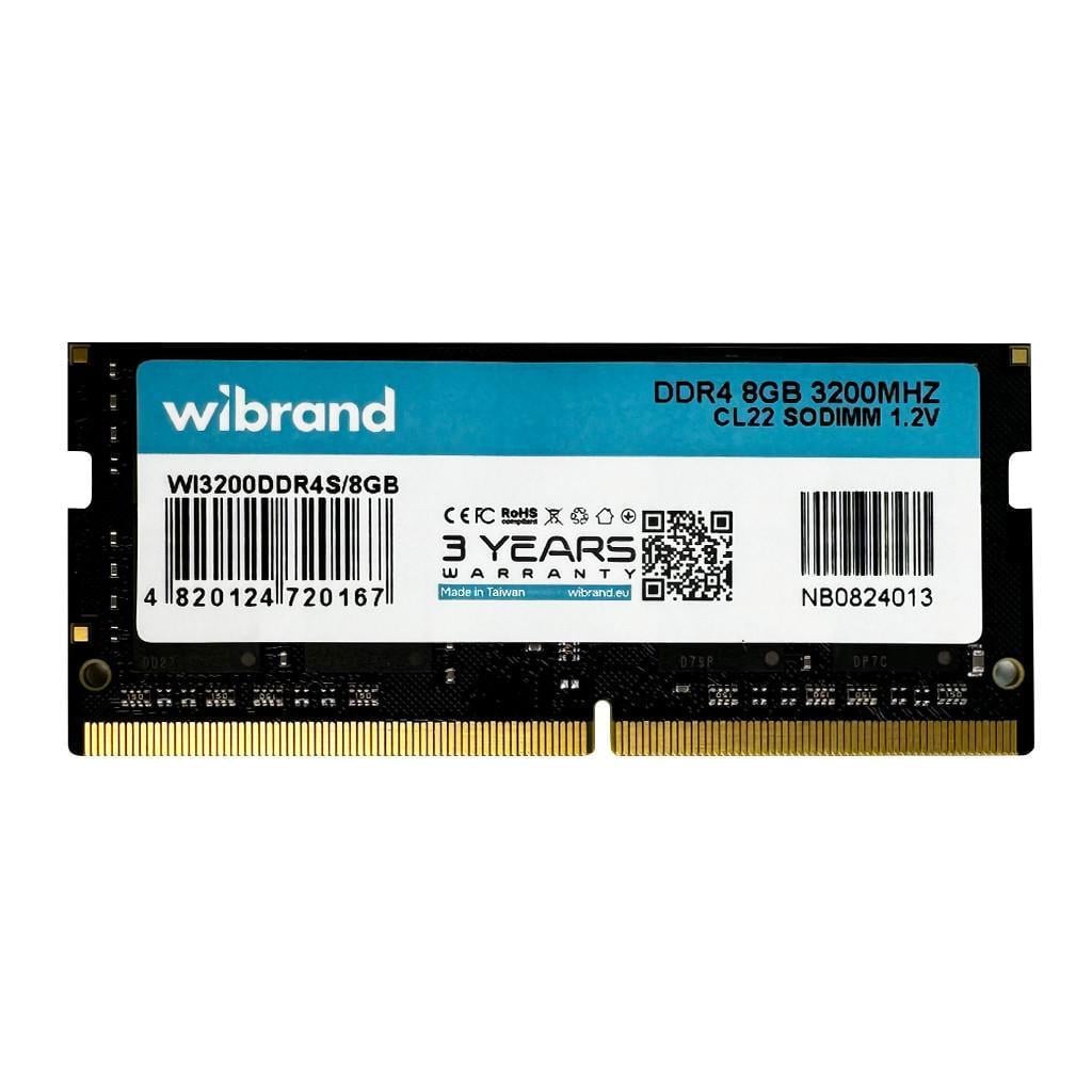 Оперативна пам'ять DDR4 Wibrand 8 GB 3200MHz CL22 SODIMM (2834104561)