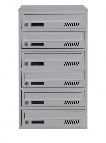 Почтовый ящик Lev-metal Е2-06.А на 6 секций 675x390x250 мм Серый (22060101) - фото 2