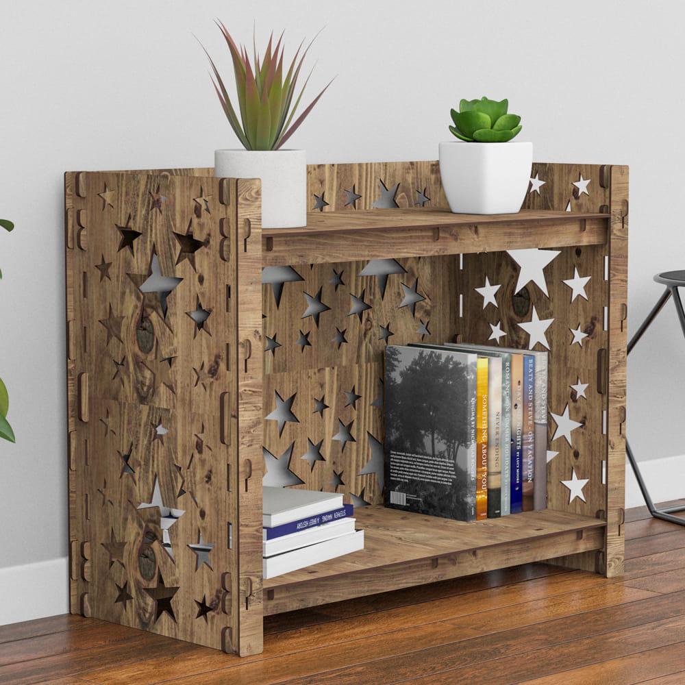 Стеллаж деревянный в детскую комнату Hexagonica Stars с задней стенкой на 2 полки 600x750x365 мм (111018) Стеллаж деревянный в детскую комнату Hexagonica Stars с задней стенкой на 2 полки 600x750x365 мм (111018)