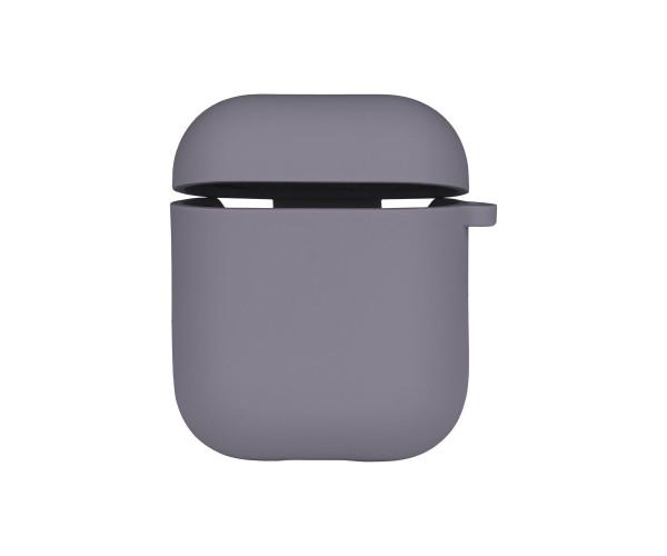 Чехол-футляр Silicone Case с микрофиброй для Airpods 1/2 Lavender grey - фото 1