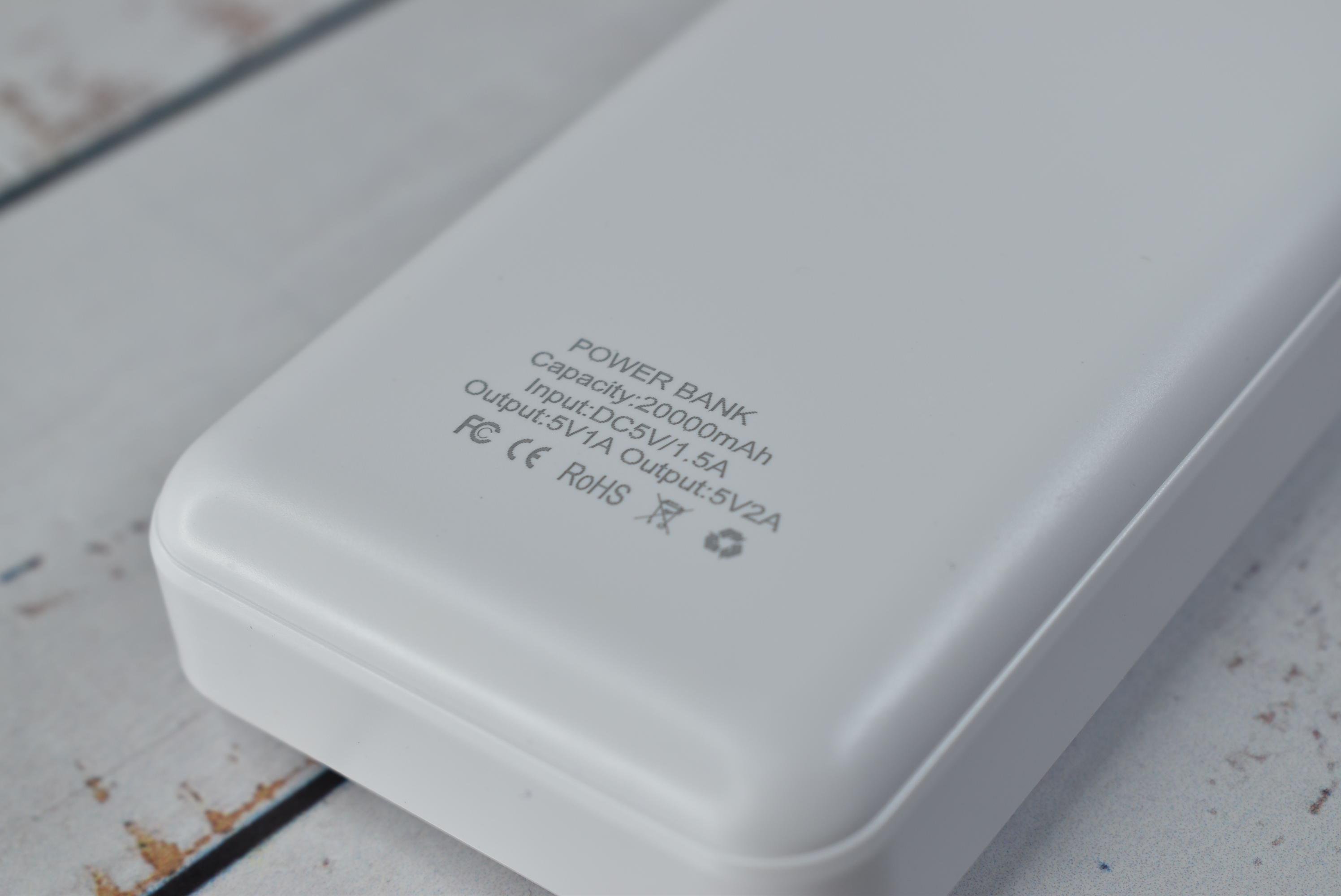 Повербанк KJ-P16 20000 mAh 5В с фонариком White - фото 6