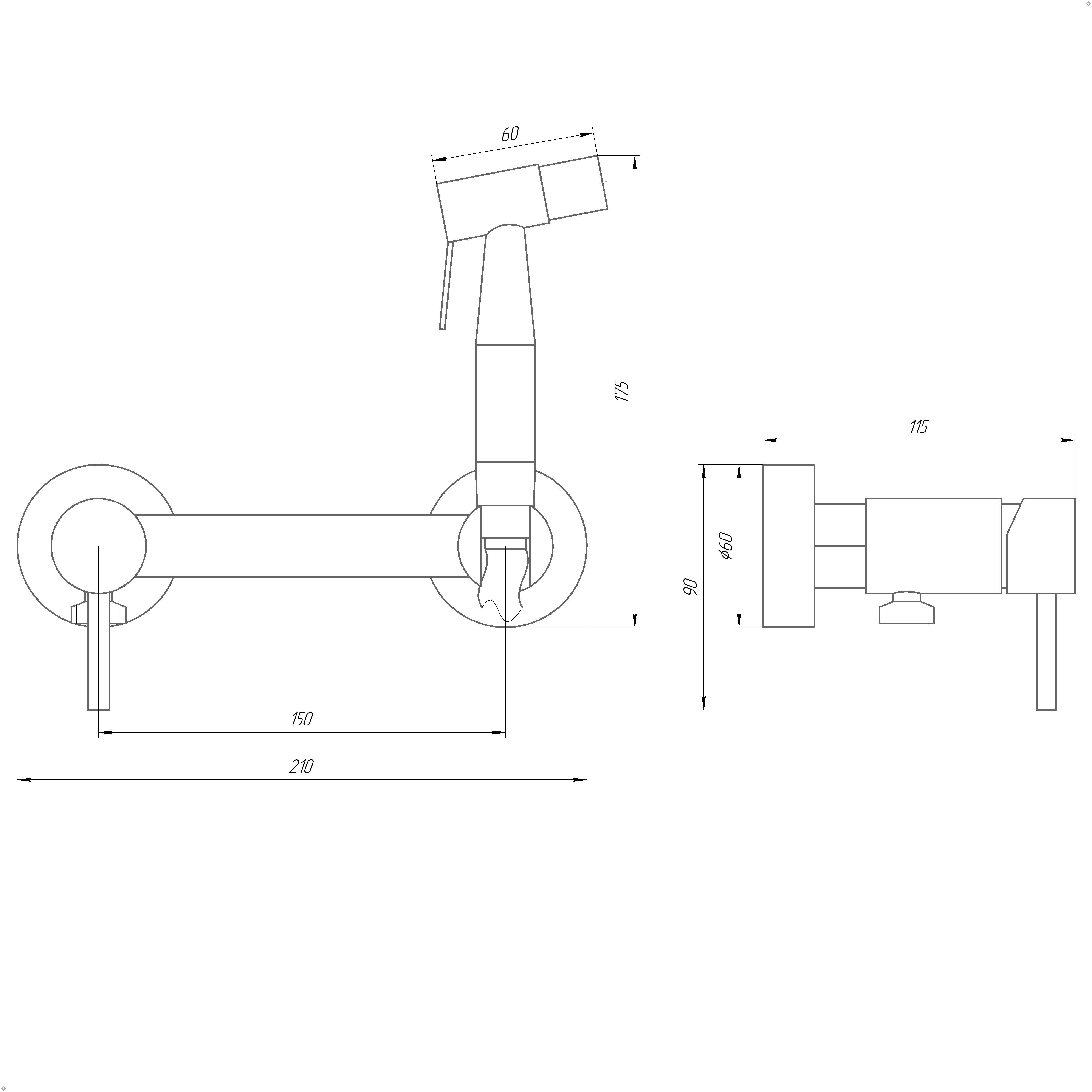 Смеситель гигиенический Globus Lux SBT-6BB-106MIX (000022953) - фото 6